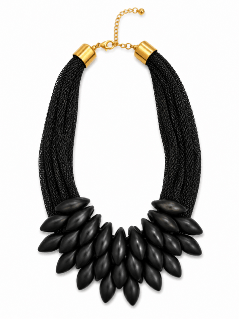 HART DESIGNS BLACK MESH CHAIN WITH SCULPTURAL ACCENTS NECKLACE - Gopher Lane Boutique & Gifts