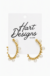HART DESIGNS GOLD PEARL HOOPS - Gopher Lane Boutique & Gifts