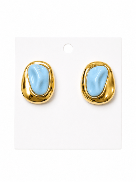 HART DESIGNS TEAL AND GOLD STUD EARRINGS - Gopher Lane Boutique & Gifts