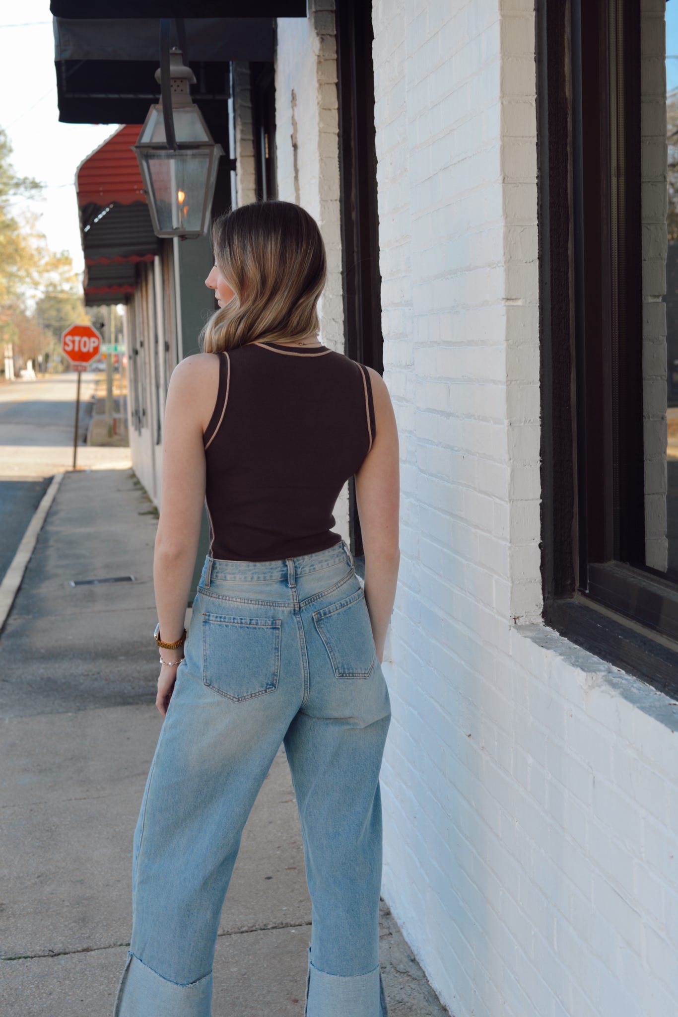 HIGH WAISTED WIDE LEGGED CUFFED JEANS - Gopher Lane Boutique & Gifts