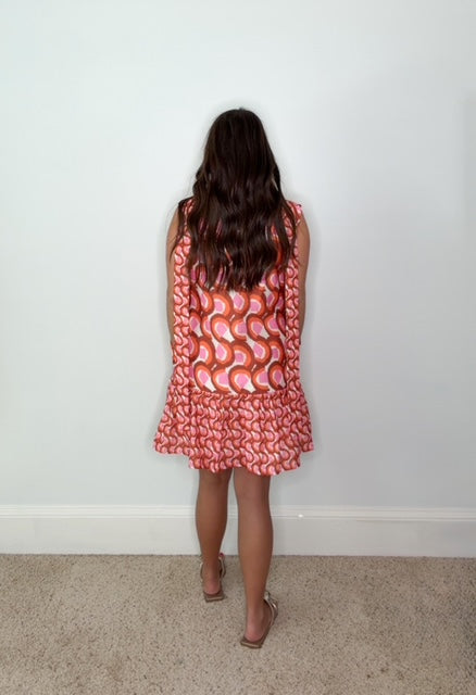 THE MARGOT RETRO GEOMETRIC MINI DRESS