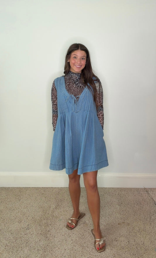 LUNA PLEATED TIE-FRONT ROMPER