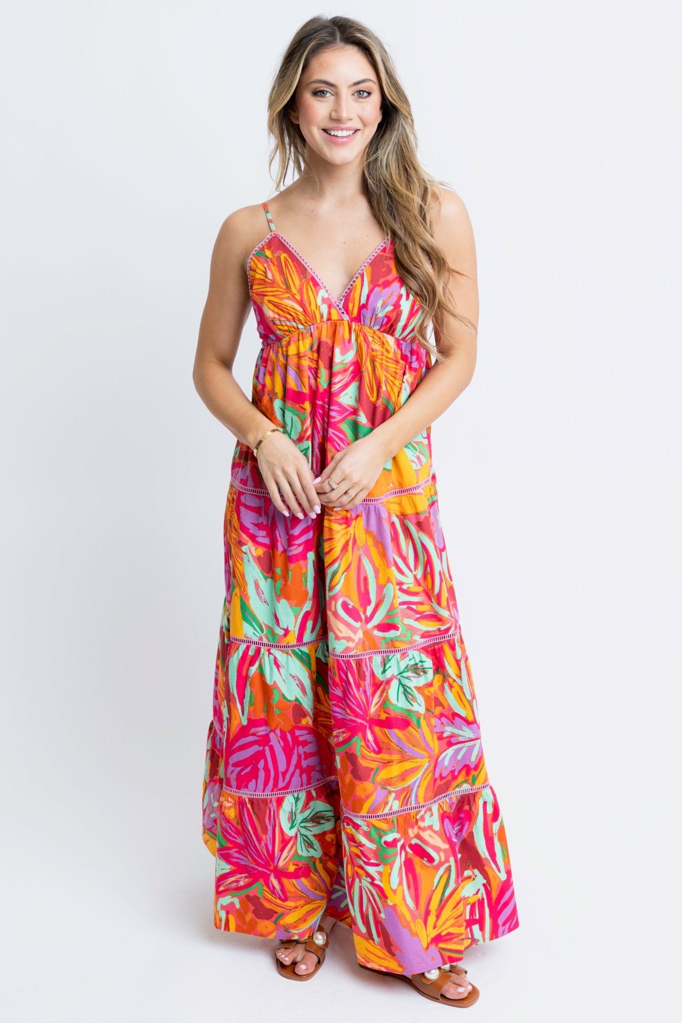 ISALND SUNSET TROPICAL MAXI DRESS BY KARLIE - Gopher Lane Boutique & Gifts