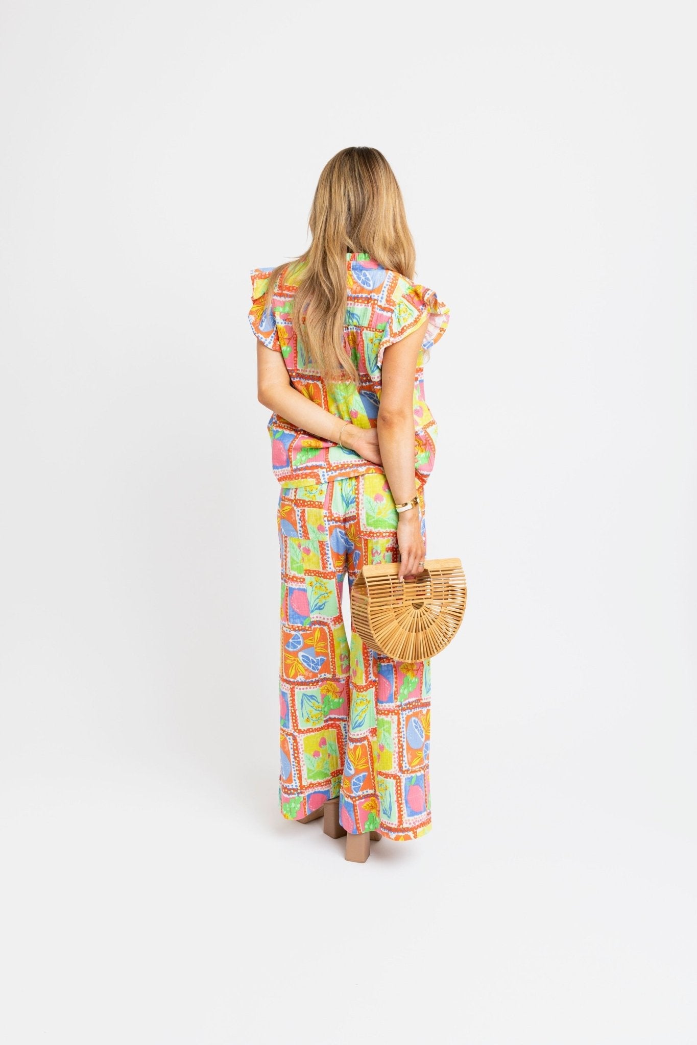 ISLA CITRUS FLUTTER SLEEVE TOP BY KARLIE - Gopher Lane Boutique & Gifts