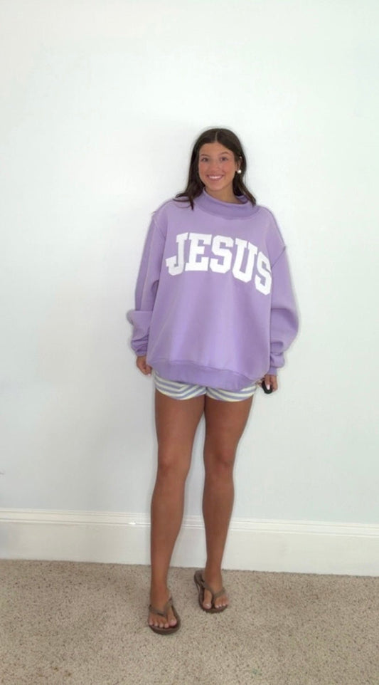 "JESUS" MOCK NECK SWEATSHIRT - Gopher Lane Boutique & Gifts