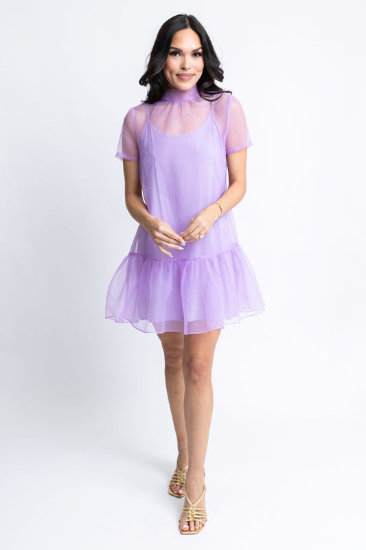 LAYLA LILAC ORGANZA DRESS BY KARLIE - Gopher Lane Boutique & Gifts
