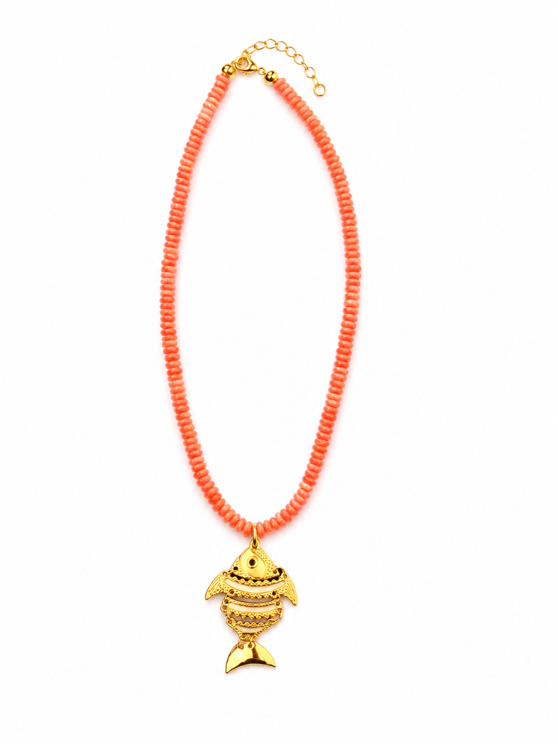LIGHT PINK/RED GOLD FISH CHARM NECKLACE - Gopher Lane Boutique & Gifts