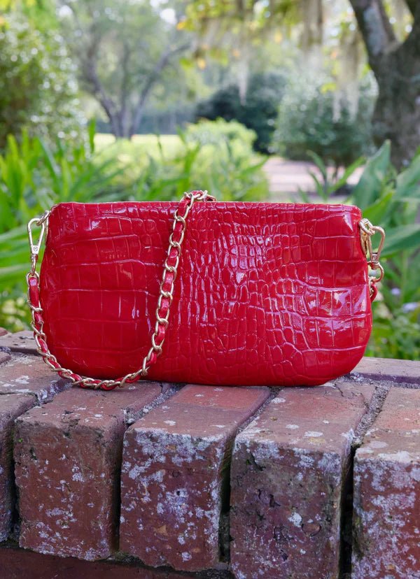 LIVI CROSSBODY BAG - RED PATENT - Gopher Lane Boutique & Gifts