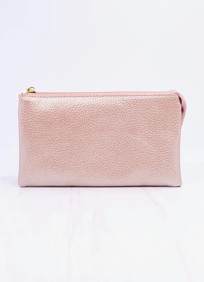LIZ CROSSBODY BAG - METALLIC BLUSH - Gopher Lane Boutique & Gifts