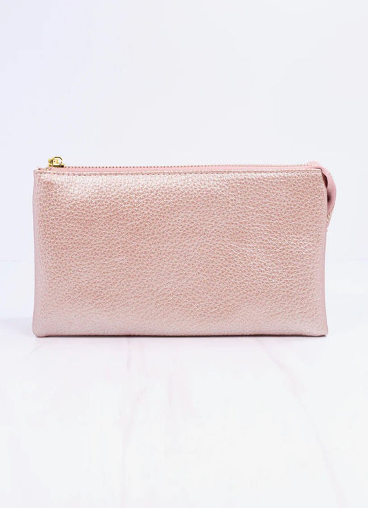 LIZ CROSSBODY BAG - METALLIC BLUSH - Gopher Lane Boutique & Gifts