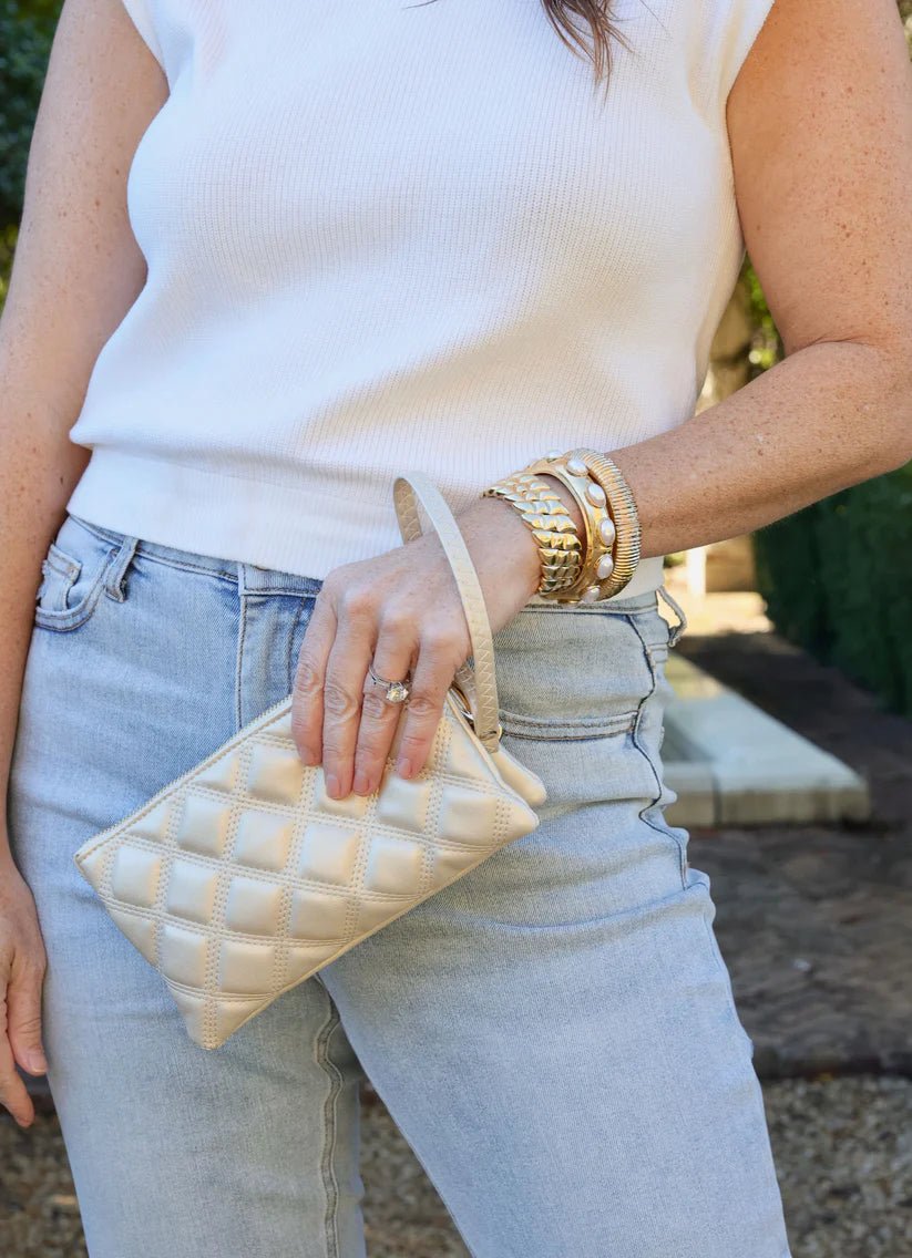 LIZ CUSTOM CROSSBODY BAG - PEARL QUILTED DQ - Gopher Lane Boutique & Gifts