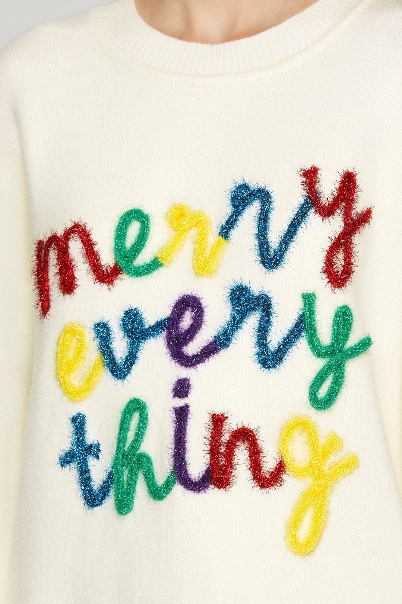 LONG SLEEVE MERRY EVERYTHING SWEATER TOP - Gopher Lane Boutique & Gifts