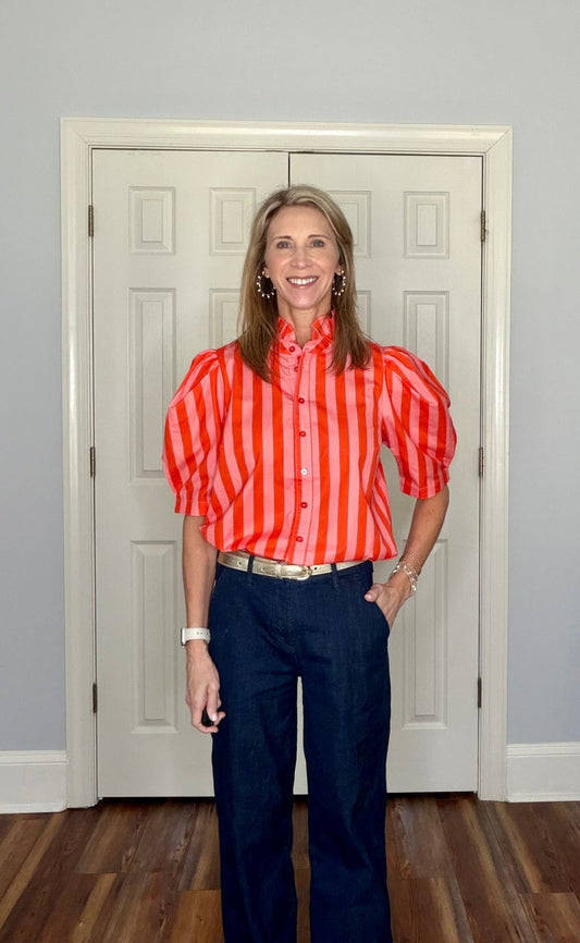 LOUISA RUFFLE NECK TOP BY KARLIE - Gopher Lane Boutique & Gifts