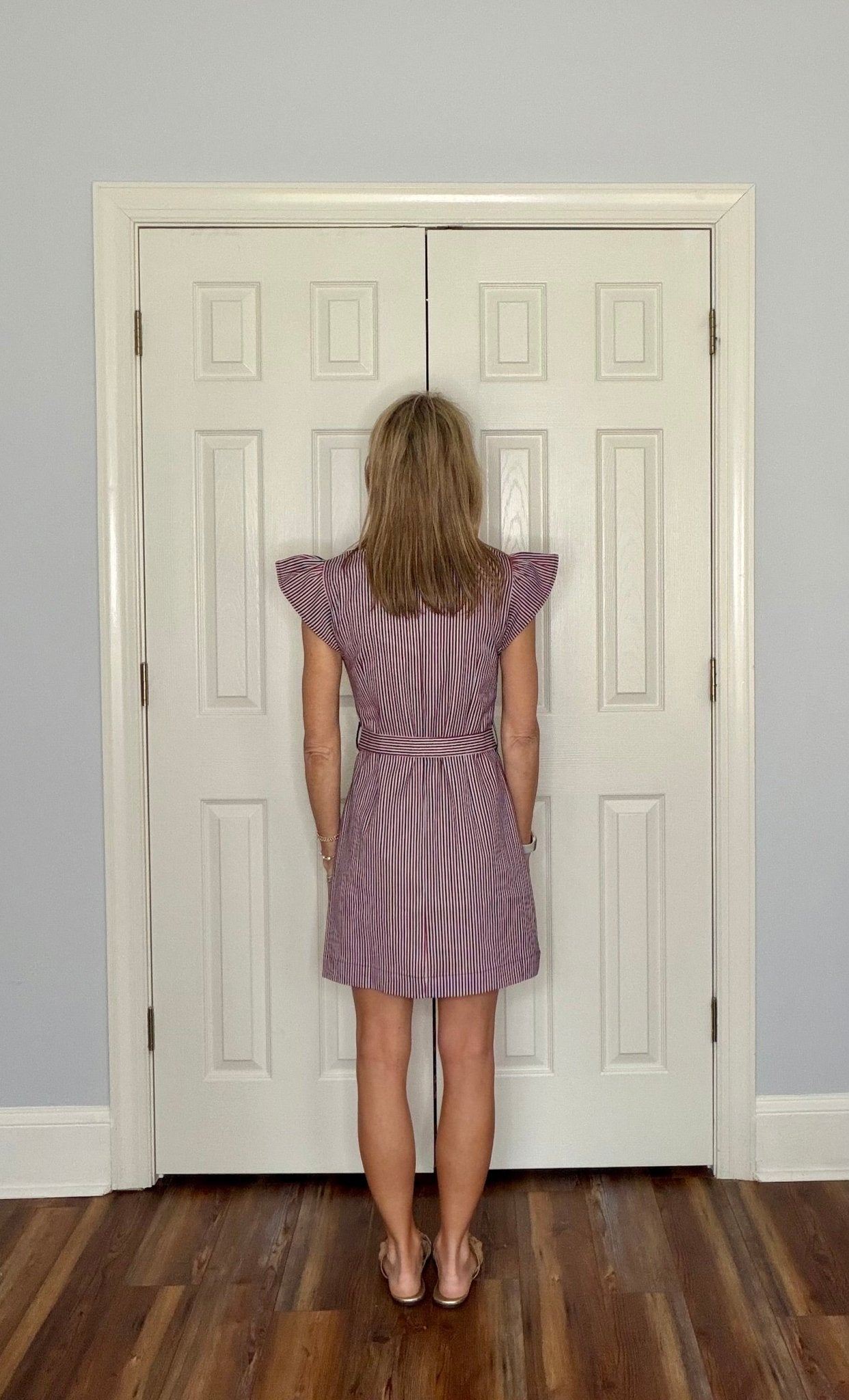 MADISON STRIPED FLUTTER - SLEEVER DRESS - Gopher Lane Boutique & Gifts
