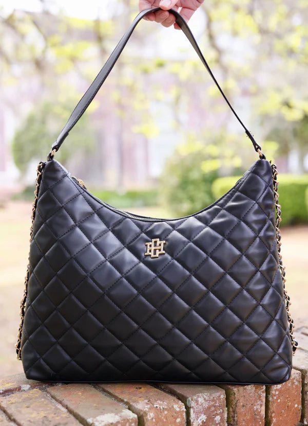 MAEVE QUILTED TOTE - BLACK - Gopher Lane Boutique & Gifts