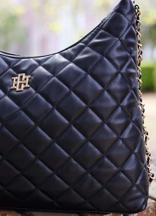 MAEVE QUILTED TOTE - BLACK - Gopher Lane Boutique & Gifts