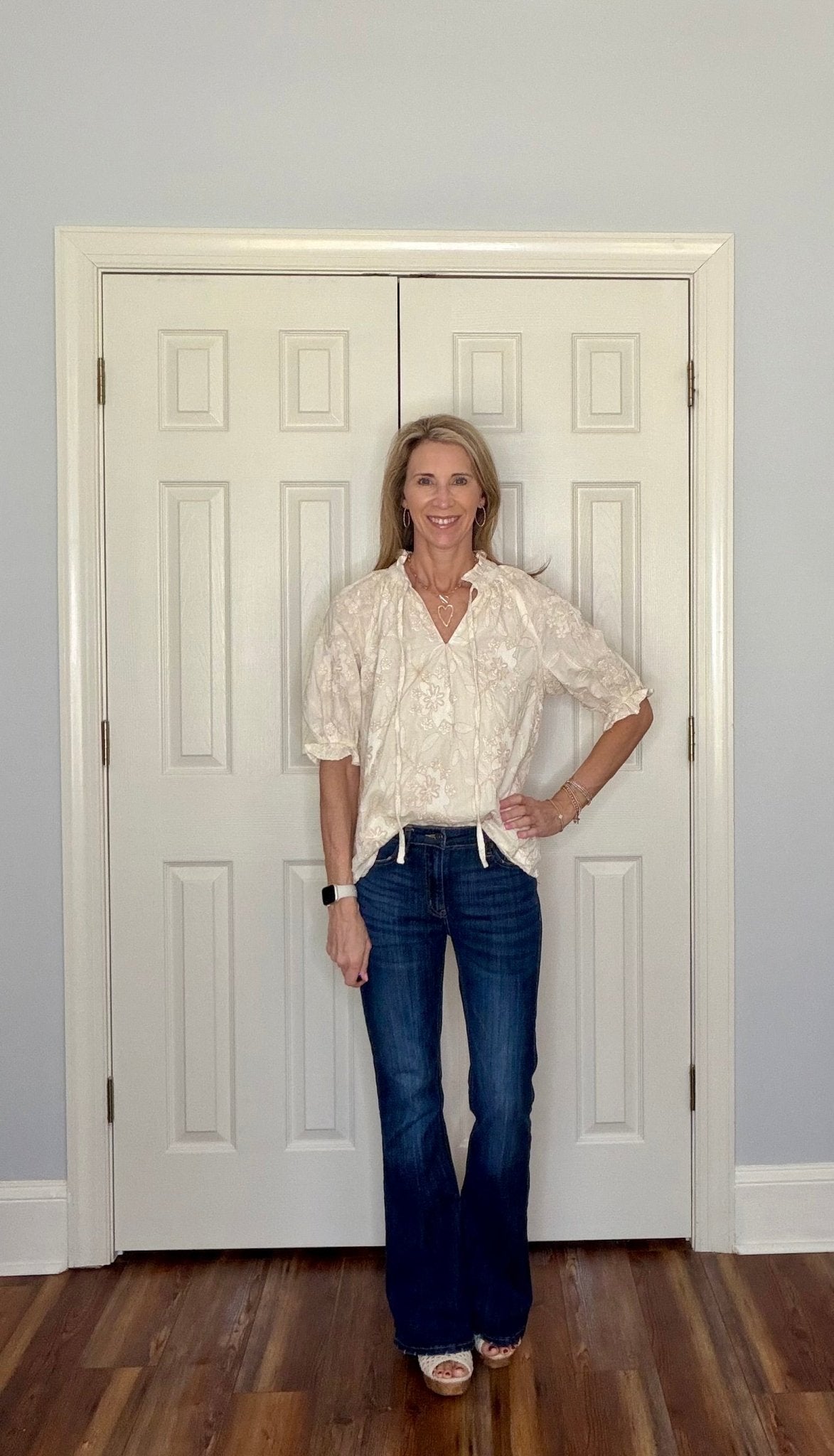 MAGNOLIA IVORY FLORAL EMBROIDERED TOP - Gopher Lane Boutique & Gifts