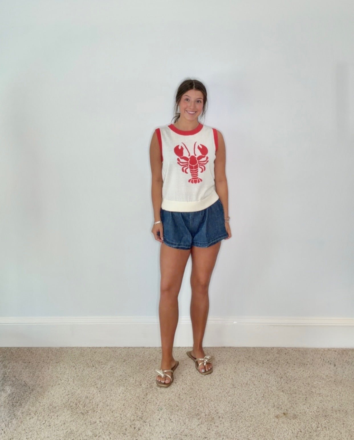 MAINSTAY LOBSTER SLEEVELESS SWEATER - Gopher Lane Boutique & Gifts