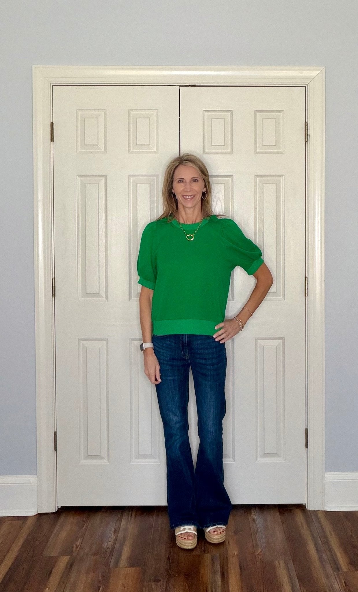 MARIAN PUFF SLEEVE TOP - KELLY - Gopher Lane Boutique & Gifts