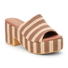 MATISSE TERRY BROWN STRIPE PLATFORM HEEL - Gopher Lane Boutique & Gifts