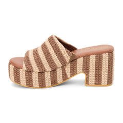 MATISSE TERRY BROWN STRIPE PLATFORM HEEL - Gopher Lane Boutique & Gifts