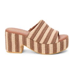 MATISSE TERRY BROWN STRIPE PLATFORM HEEL - Gopher Lane Boutique & Gifts