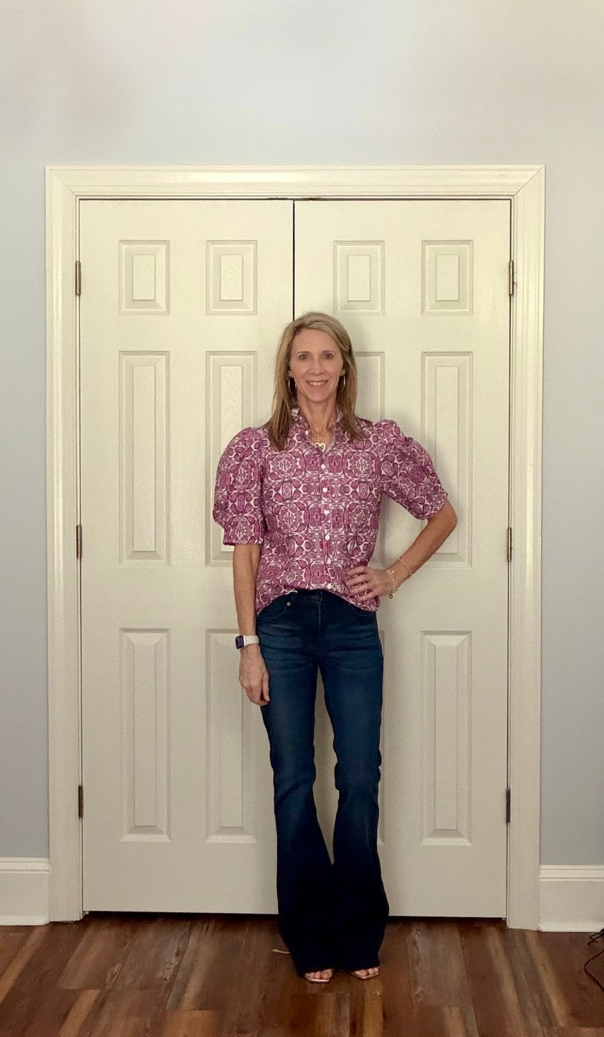 MAUVE KALEIDOSCOPE BUTTON UP TOP - Gopher Lane Boutique & Gifts