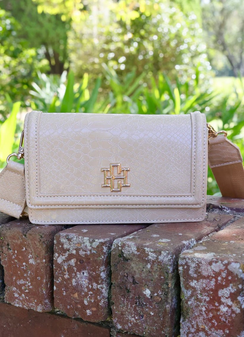 MAVERICK CROSSBODY BAG WITH POCKET - TAN ES - Gopher Lane Boutique & Gifts