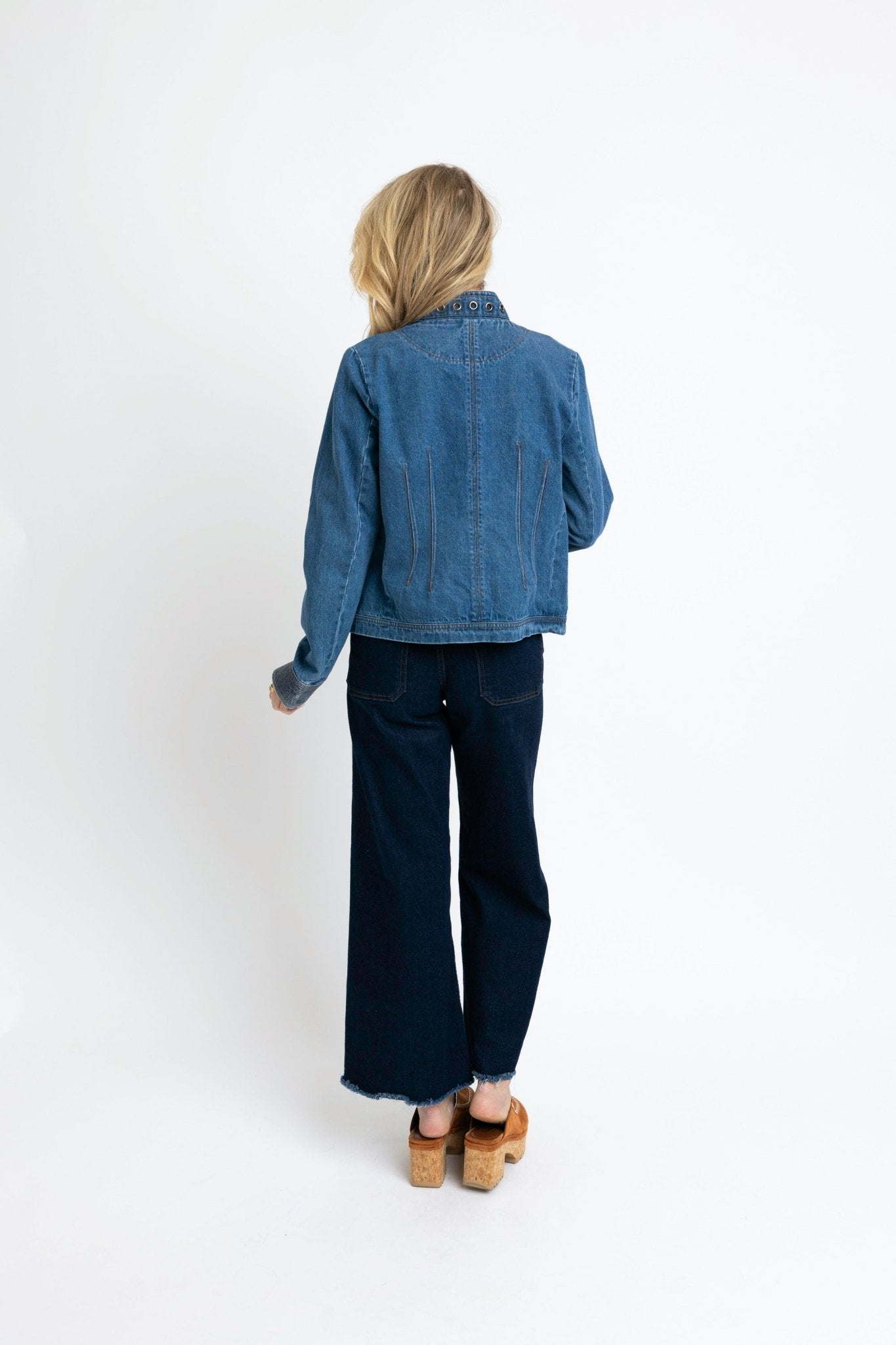 MAVERICK EYELET DENIM MOTO JACKET BY KARLIE - Gopher Lane Boutique & Gifts