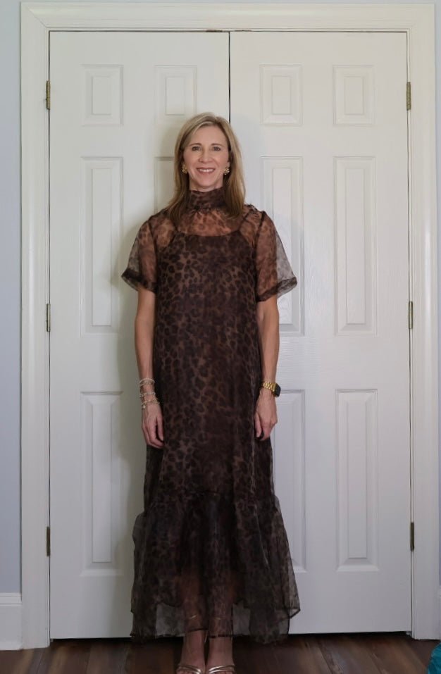 MAYA LEOPARD SHEER MAXI DRESS - Gopher Lane Boutique & Gifts