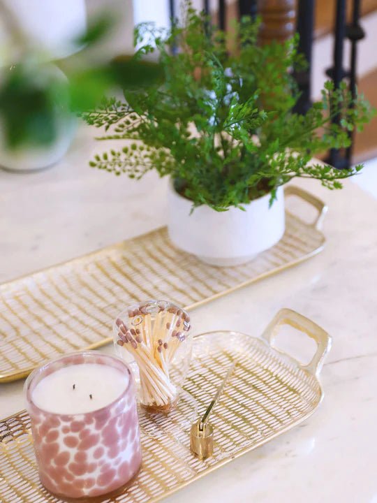 MEDIUM GOLD AND WHITE TRAY - Gopher Lane Boutique & Gifts