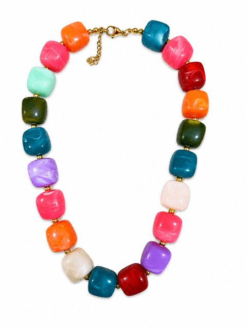 MIXED CUBE BEAD NECKLACE - Gopher Lane Boutique & Gifts