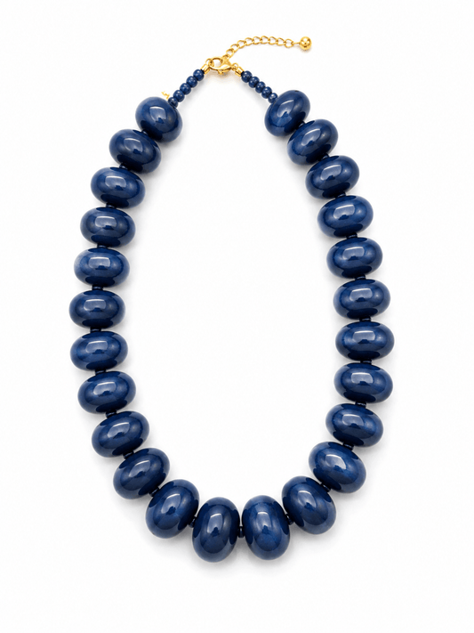 NAVY CHUNKY BEADED NECKLACE - Gopher Lane Boutique & Gifts