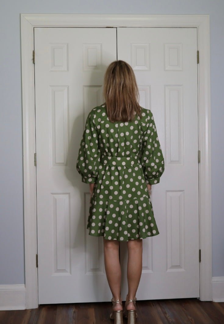 OLIVIA POLKA DOT BELTED DRESS - Gopher Lane Boutique & Gifts