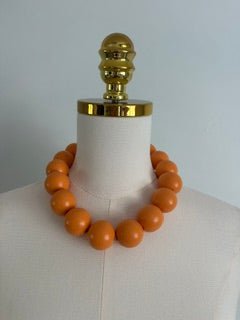 ORANGE WOODEN BEADED NECKLACE - Gopher Lane Boutique & Gifts