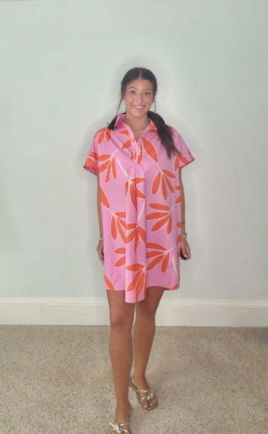 PALOMA TROPICAL COLLARED SHIRT DRESS BY KARLIE - Gopher Lane Boutique & Gifts