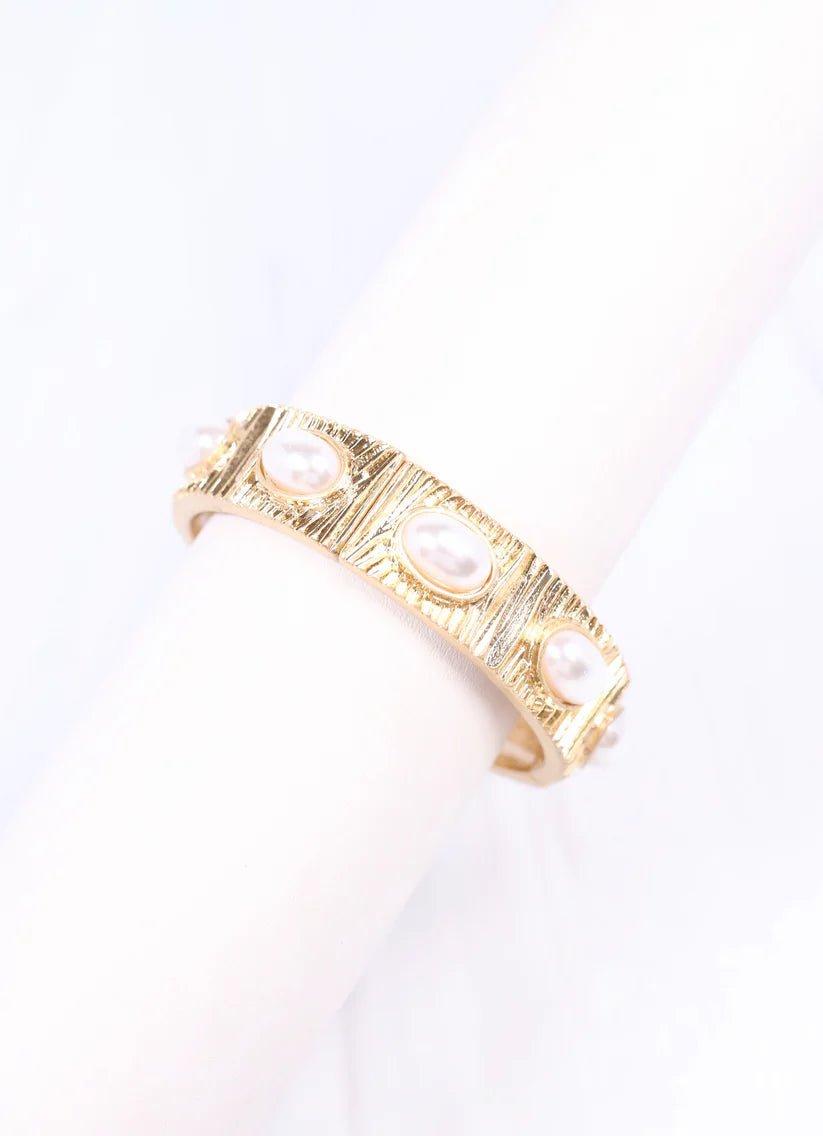 PASCAL PEARL STRETCH BRACELET - GOLD - Gopher Lane Boutique & Gifts