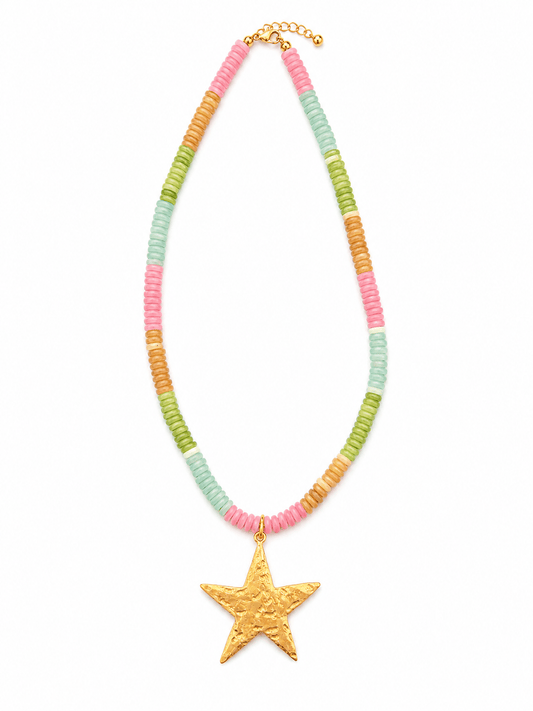 PASTEL BEADED STAR FISH CHARM NECKLACE - Gopher Lane Boutique & Gifts