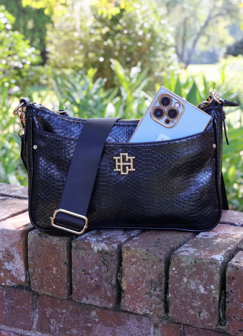 PAXTON CROSSBODY BAG WITH POCKETS - BLACK ES - Gopher Lane Boutique & Gifts