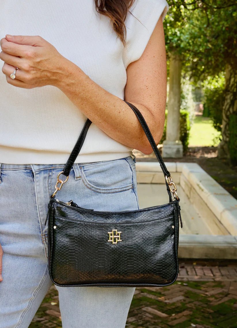PAXTON CROSSBODY BAG WITH POCKETS - BLACK ES - Gopher Lane Boutique & Gifts