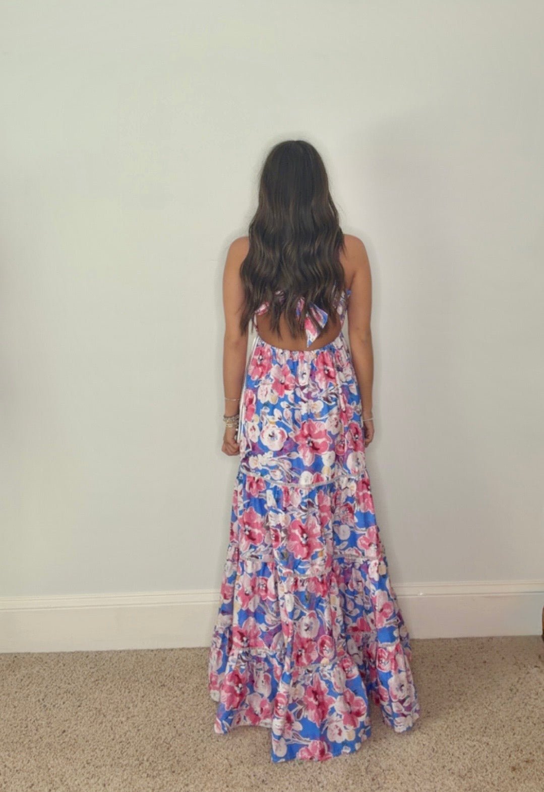 PETAL COVE TIE-BACK FLORAL MAXI DRESS - Gopher Lane Boutique & Gifts