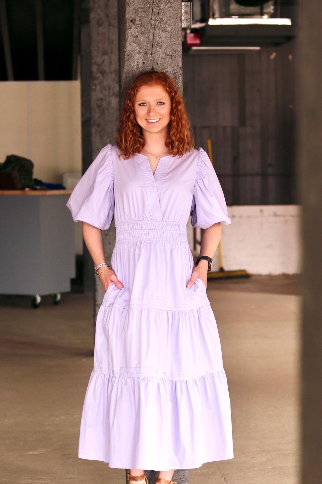 PUFF SLEEVE MIDI DRESS - Gopher Lane Boutique & Gifts