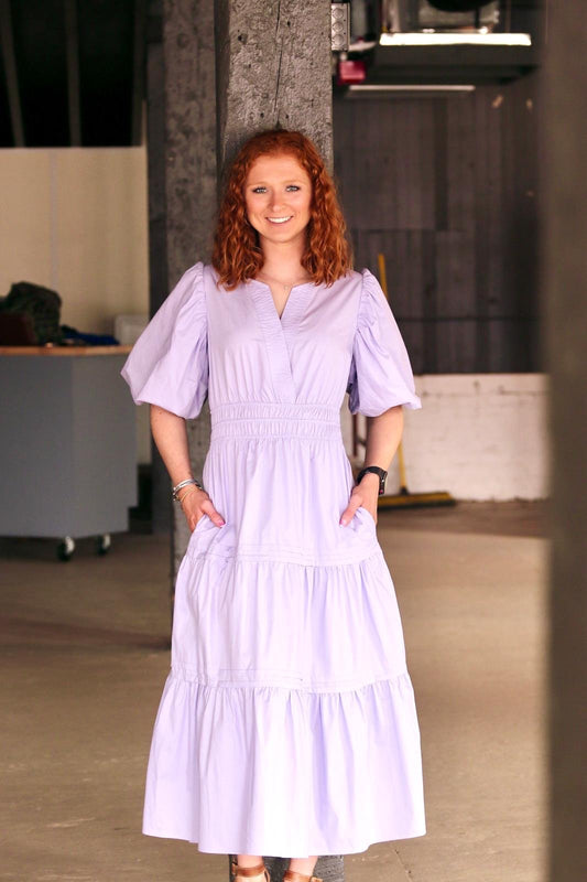 PUFF SLEEVE MIDI DRESS - Gopher Lane Boutique & Gifts