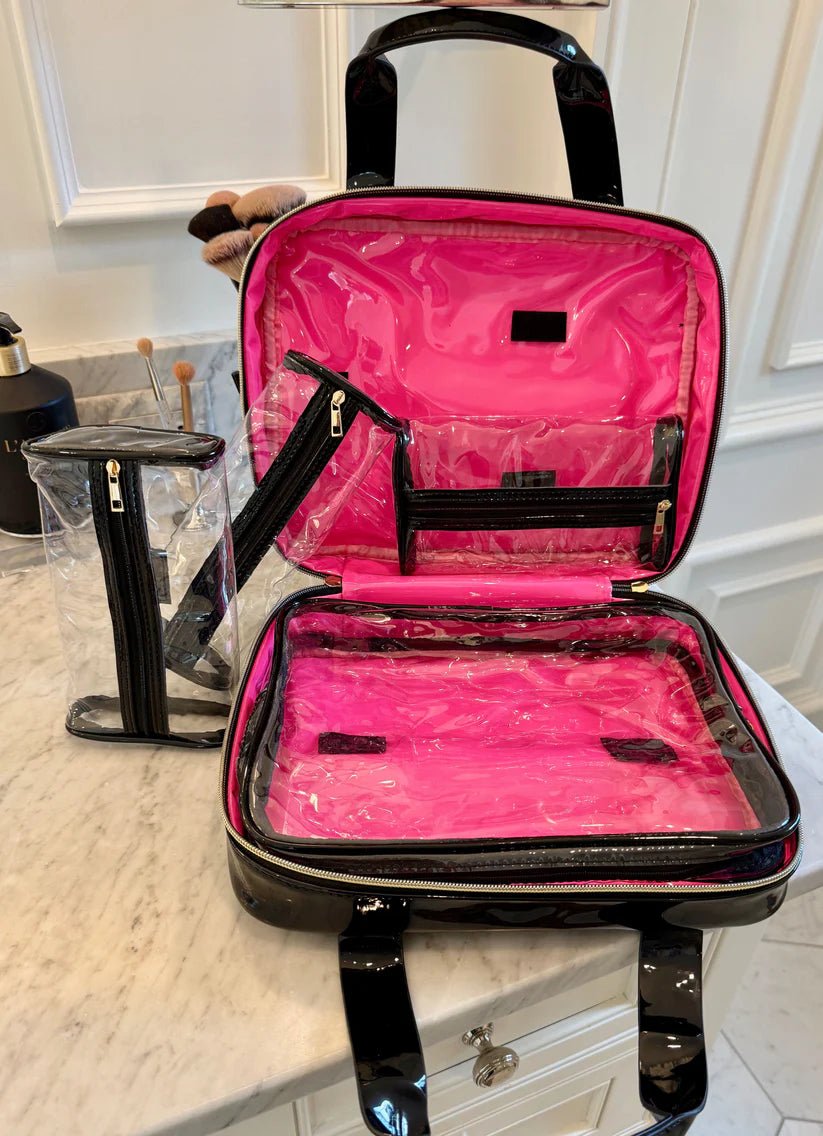 PUNTA CANA LARGE CASE - BLACK PATENT SQ - Gopher Lane Boutique & Gifts
