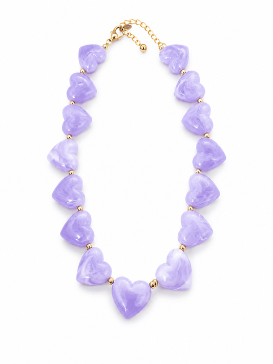 PURPLE HEART BEADED NECKLACE - Gopher Lane Boutique & Gifts