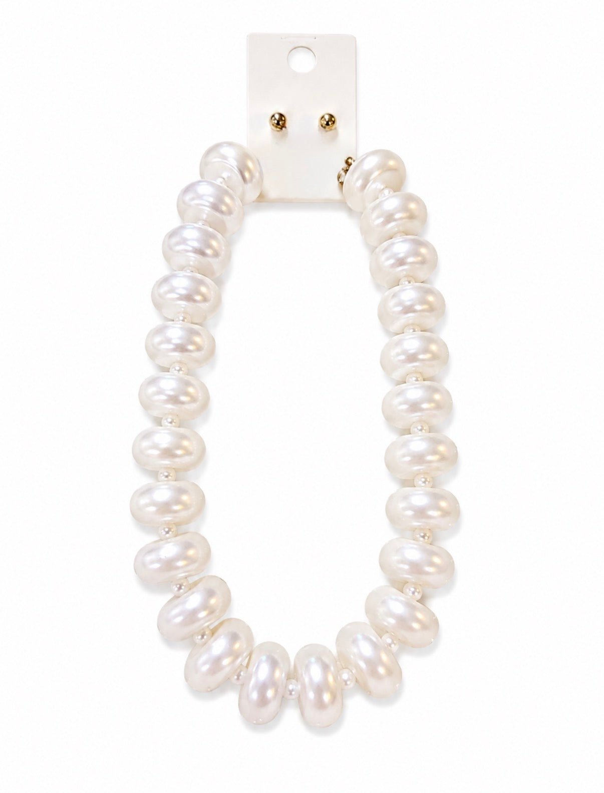 RONDELLE BEAD NECKLACE - WHITE - Gopher Lane Boutique & Gifts