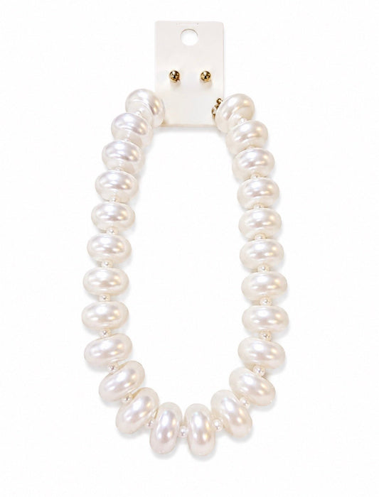 RONDELLE BEAD NECKLACE - WHITE - Gopher Lane Boutique & Gifts