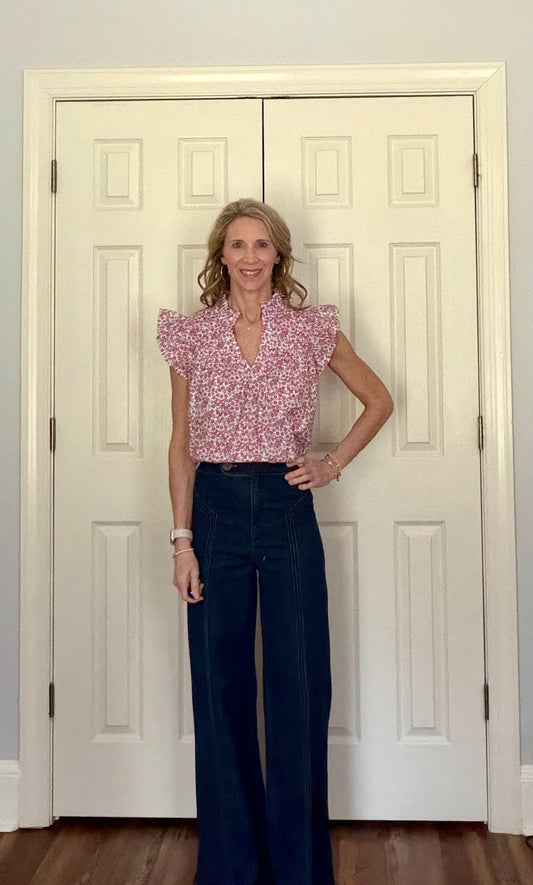 ROSALIE FLORAL RUFFLE TOP - Gopher Lane Boutique & Gifts