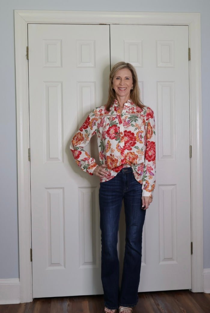 ROSALIE VICTORIAN LACE FLORAL BLOUSE - Gopher Lane Boutique & Gifts