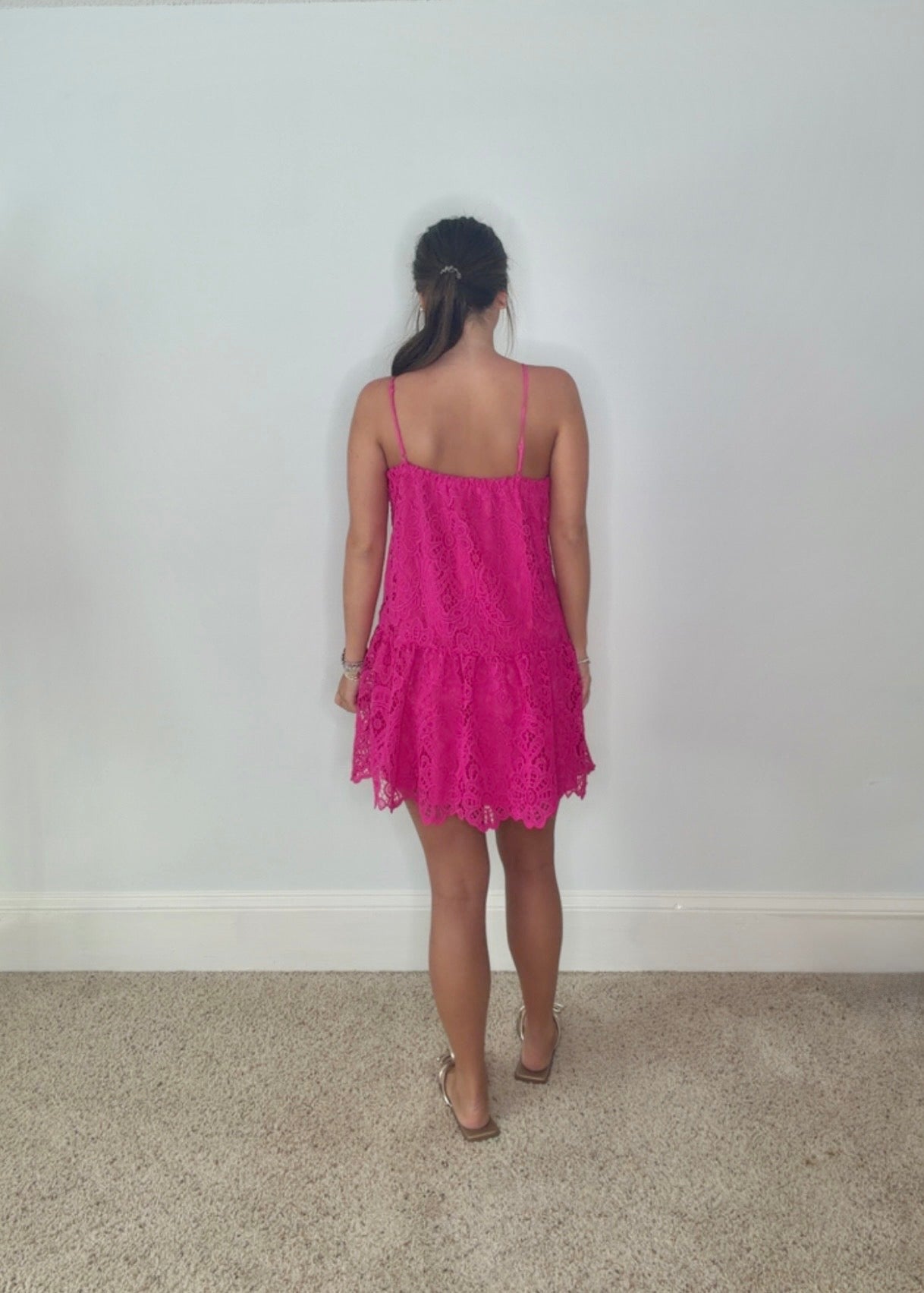 ROSALINA SCALLOPED FLORAL LACE MINI DRESS - Gopher Lane Boutique & Gifts